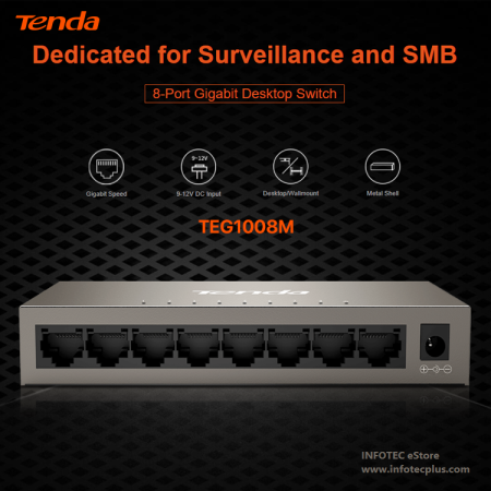 TENDA Switch 8-port Gigabit Ethernet -Sg108m