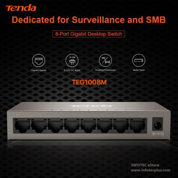 TENDA Switch 8-port Gigabit Ethernet -Sg108m