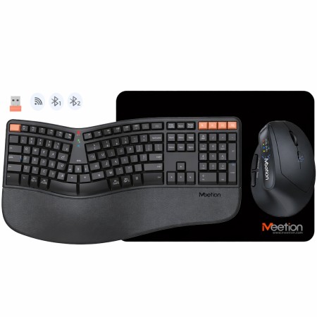 كيبورد + ماوس + ماوس بارد ميشن لاسلكي بلوتوث ثنائي الوضع كومبو قابل للشحن إنجليزي وعربي DirectorC2