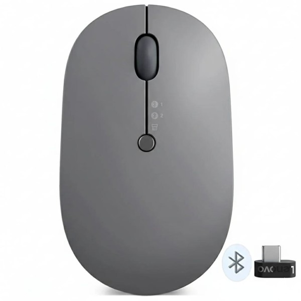ماوس لينوفو لاسلكي بلوتوث قابل للشحن 2400 نقطة فى البوصة Go Triple Mode - رمادي داكن
