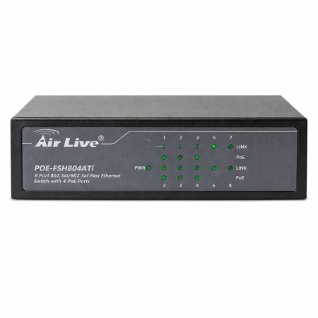 AirLive POE-FSH804ATi Unmanaged Desktop Switch 4 Ports PoE+ 10/100Mbps + 4 Ports 10/100/Mbps