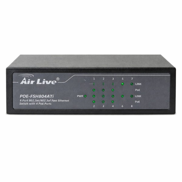 AirLive POE-FSH804ATi Unmanaged Desktop Switch 4 Ports PoE+ 10/100Mbps + 4 Ports 10/100/Mbps