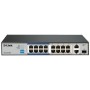 D-Link DES-F1016P-E Unmanaged Rackmount Switch 16 Ports PoE 10/100Mbps + 1 Port SFP 10/100/1000Mbps